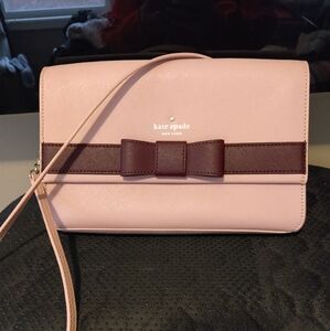 Kate Spade New York Rose/Burgundy Crossbody with Bow